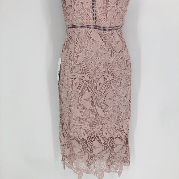 BARDOT Women's Willow Sheath Dress Small Soft Pink Floral Lace Sleeveless NWT - Picture 7 of 12